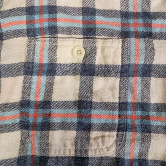 Faherty Men's L Multicolor Plaid Flannel Double Chest Pocket Lumberjack Shirt - Picture 5 of 8